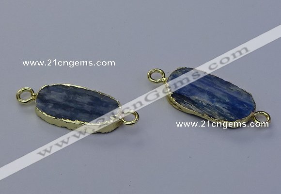 NGC5667 12*22mm - 14*24mm oval blue kyanite connectors