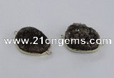 NGC567 18*25mm - 25*30mm freeform druzy agate connectors wholesale