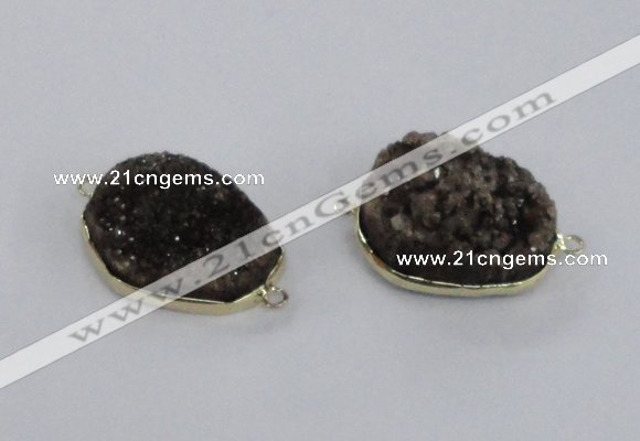 NGC567 18*25mm - 25*30mm freeform druzy agate connectors wholesale