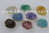 NGC568 18*25mm - 25*30mm freeform druzy agate connectors wholesale