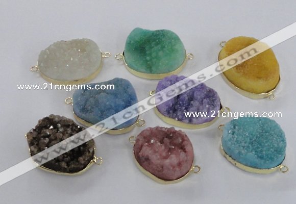 NGC568 18*25mm - 25*30mm freeform druzy agate connectors wholesale