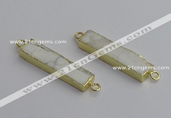 NGC5680 10*40mm rectangle white howlite connectors wholesale