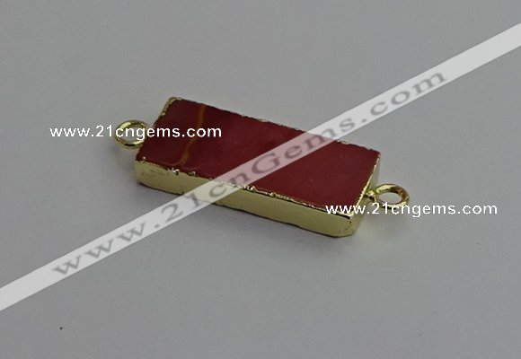 NGC5689 10*28mm - 10*30mm rectangle mookaite gemstone connectors