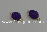 NGC5696 12*16mm oval druzy agate connectors wholesale