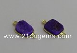 NGC5702 12*16mm rectangle druzy agate connectors wholesale