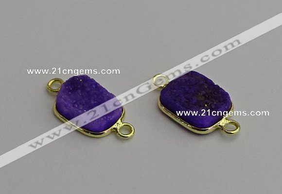 NGC5702 12*16mm rectangle druzy agate connectors wholesale