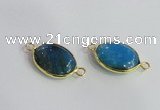 NGC571 13*18mm oval agate gemstone connectors wholesale