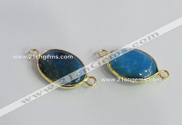 NGC571 13*18mm oval agate gemstone connectors wholesale