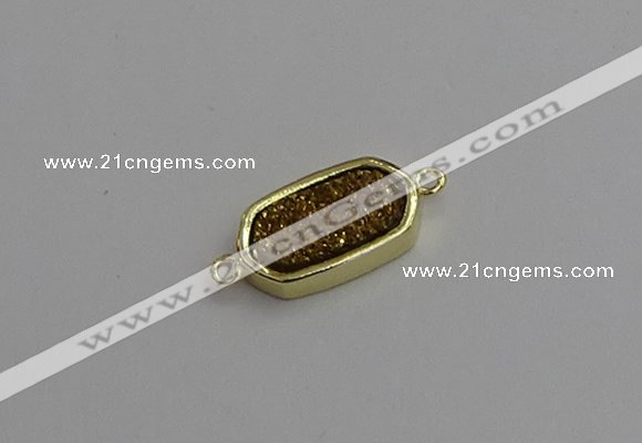 NGC5710 10*16mm freeform plated druzy quartz connectors