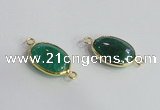 NGC572 13*18mm oval agate gemstone connectors wholesale