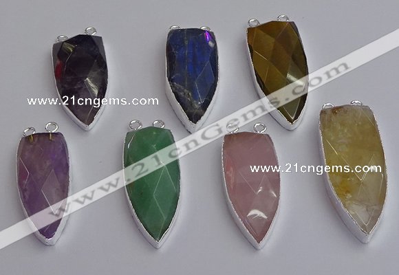 NGC5735 15*35mm - 16*45mm arrowhead mixed gemstone connectors