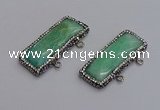 NGC5745 15*40mm rectangle amazonite gemstone connectors