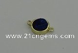 NGC5783 12mm coin plated druzy agate connectors wholesale