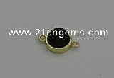 NGC5784 12mm coin plated druzy agate connectors wholesale