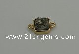 NGC5788 10*10mm square plated druzy agate connectors wholesale