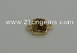 NGC5789 10*10mm square plated druzy agate connectors wholesale