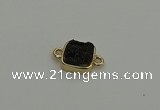 NGC5794 10*10mm square plated druzy agate connectors wholesale