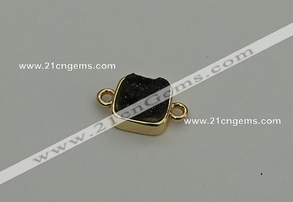 NGC5794 10*10mm square plated druzy agate connectors wholesale