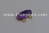 NGC5812 13*25mm faceted oval amethyst connectors wholesale