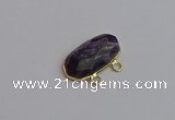 NGC5814 13*25mm faceted oval amethyst connectors wholesale