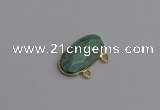 NGC5818 13*25mm faceted oval amazonite connectors wholesale