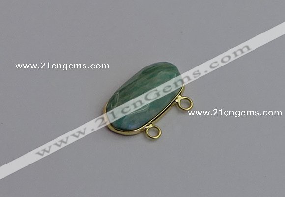 NGC5818 13*25mm faceted oval amazonite connectors wholesale