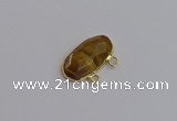 NGC5822 13*25mm faceted oval yellow tiger eye connectors wholesale