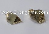 NGC584 18*25mm - 20*30mm nuggets lemon quartz gemstone connectors