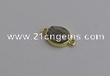 NGC5840 11*13mm oval plated druzy agate connectors wholesale