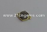 NGC5850 12*12mm hexagon plated druzy agate connectors wholesale