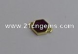 NGC5852 12*12mm hexagon plated druzy agate connectors wholesale