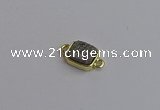 NGC5860 10*12mm rectangle plated druzy agate connectors wholesale