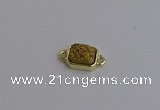 NGC5861 10*12mm rectangle plated druzy agate connectors wholesale