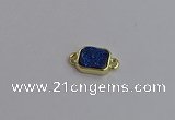 NGC5864 10*12mm rectangle plated druzy agate connectors wholesale