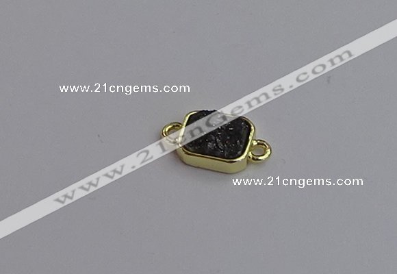 NGC5867 10*12mm rectangle plated druzy agate connectors wholesale