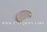 NGC5901 13*26mm moon rose quartz connectors wholesale