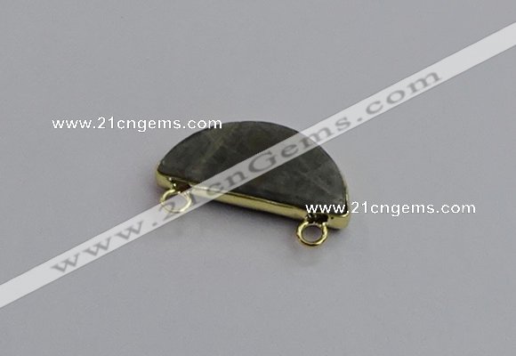 NGC5910 13*26mm moon labradorite gemstone connectors wholesale