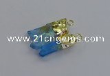 NGC5934 25*28mm - 30*32mm freeform plated white crystal connectors