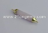 NGC5942 8*40mm tube rose quartz connectors wholesale