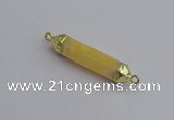 NGC5947 8*40mm tube yellow lace calcite connectors wholesale