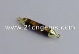 NGC5953 8*40mm tube yellow tiger eye connectors wholesale