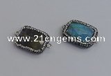 NGC5961 18*22mm faceted rectangle labradorite connectors wholesale