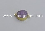 NGC5965 15mm coin plated druzy agate connectors wholesale