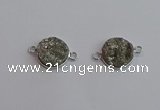 NGC5981 15mm coin plated druzy agate connectors wholesale