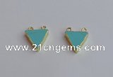 NGC5985 15*16mm triangle white howlite turquoise connectors