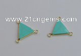 NGC5986 15*16mm triangle white howlite turquoise connectors