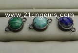 NGC5990 12mm coin mixed gemstone connectors wholesale