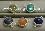 NGC5991 12mm coin mixed gemstone connectors wholesale