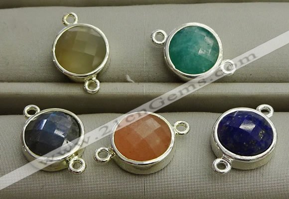 NGC5991 12mm coin mixed gemstone connectors wholesale