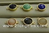 NGC5992 12mm coin mixed gemstone connectors wholesale